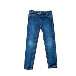 Kids 4Y Blue Skinny Fit Denim Jeans With Adjustable Waistband & Pockets